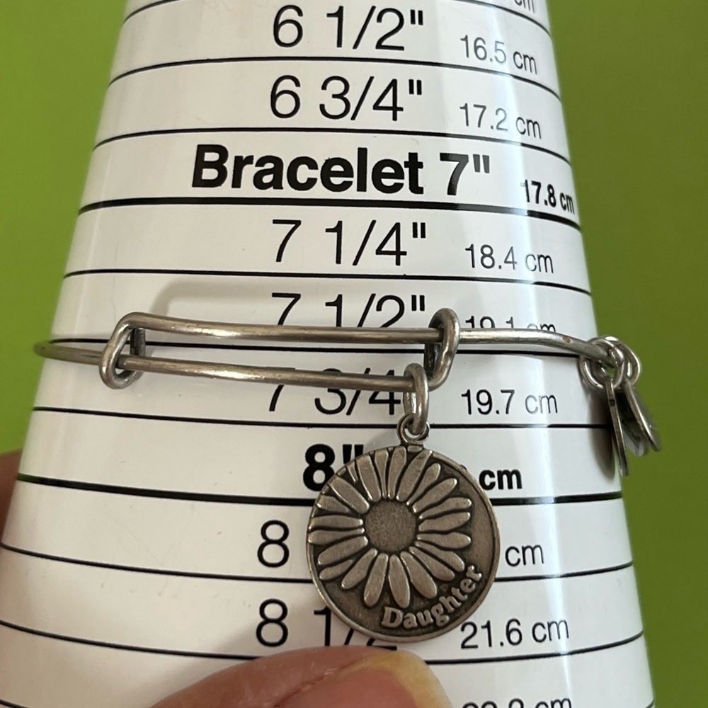Alex and Ani Bangle Bracelet, Sterling Silver Daughter Charm - Picture 3 of 6